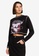MISSGUIDED black Graphic Long Sleeve Crop Top F342BAA26E1EA0GS_1
