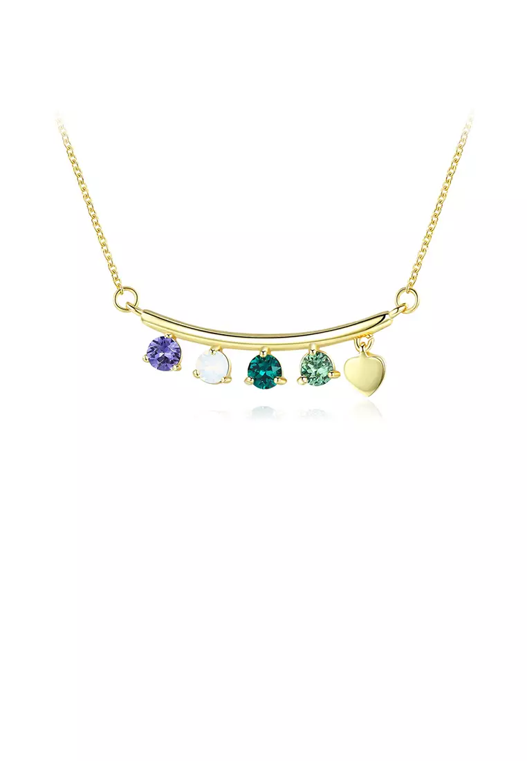 Gold necklace top with crystal pendant