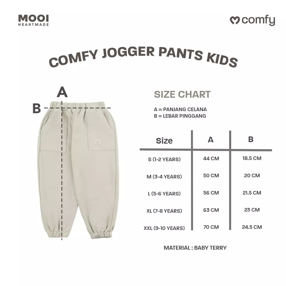 Mooi Celana Jogger Anak Comfy Jogger Pants Kids - Red Clay