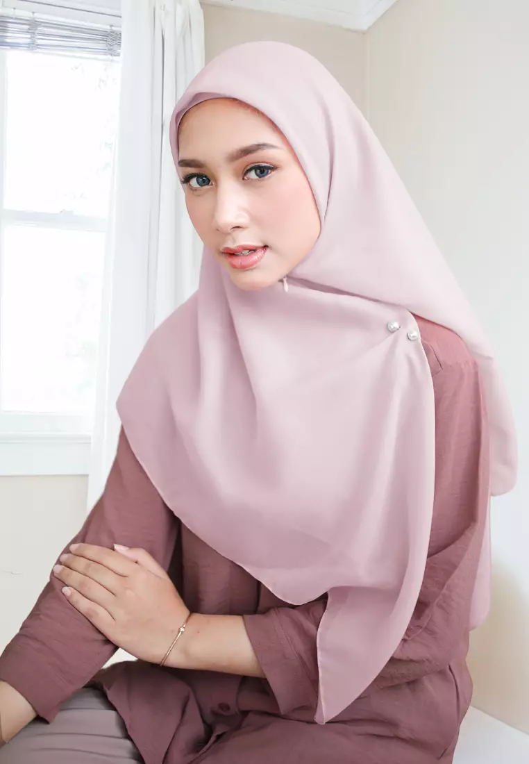 Cotton Bee - Shanara Instan | Hijab Segiempat Resleting - Cotton Candy