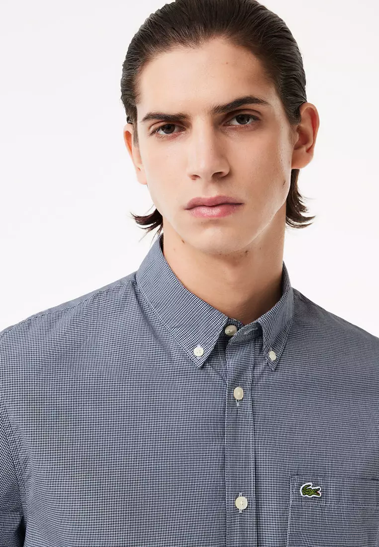 Short Sleeved Regular Fit Gingham Print Shirt