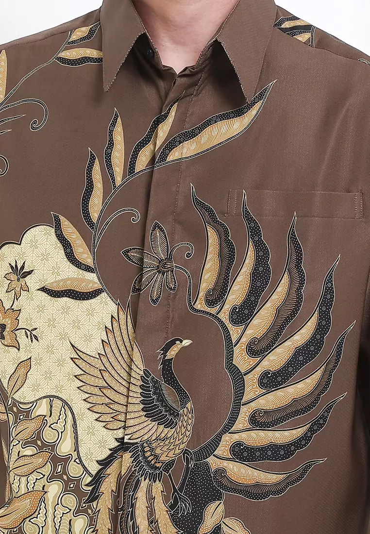 Hem Regular Fit Batik Burung Hong