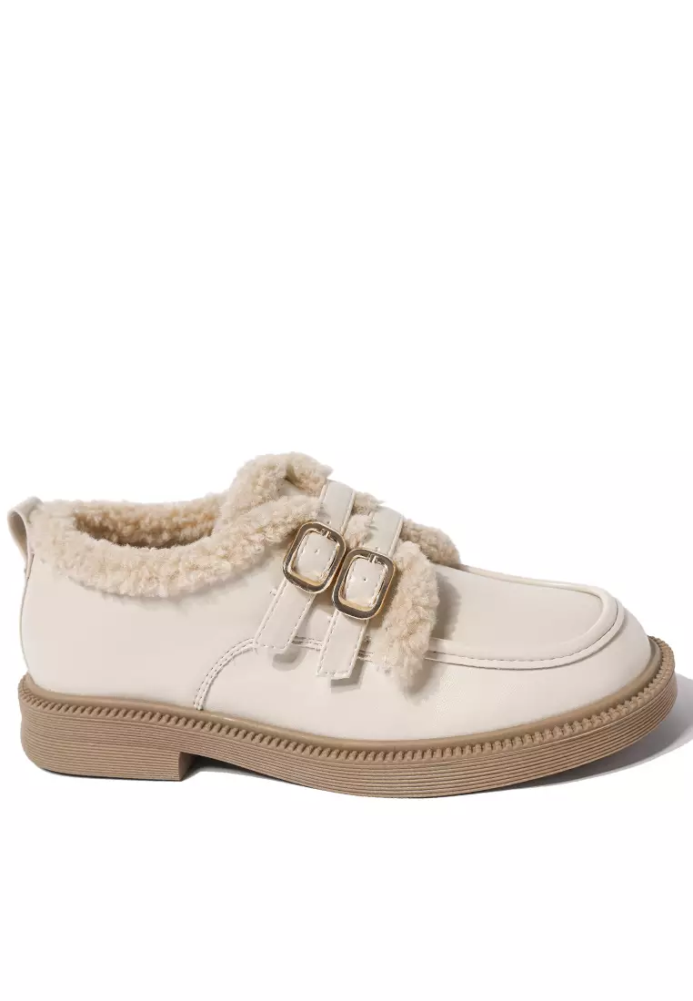 Discount on Twenty Eight Shoes  shoes - SKU: Double Strap Microfiber Leather Fleece Loafers WW919-3