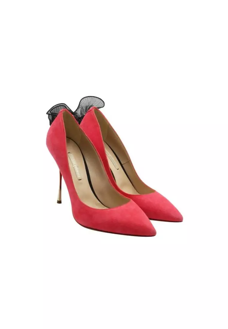 Red suede hot sale high heels