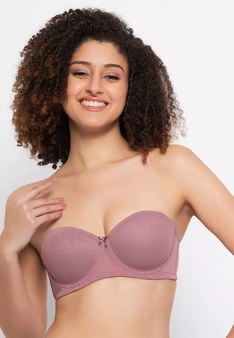 Clovia Padded Underwired Full Cup Strapless Multiway Bra in Soft Pink