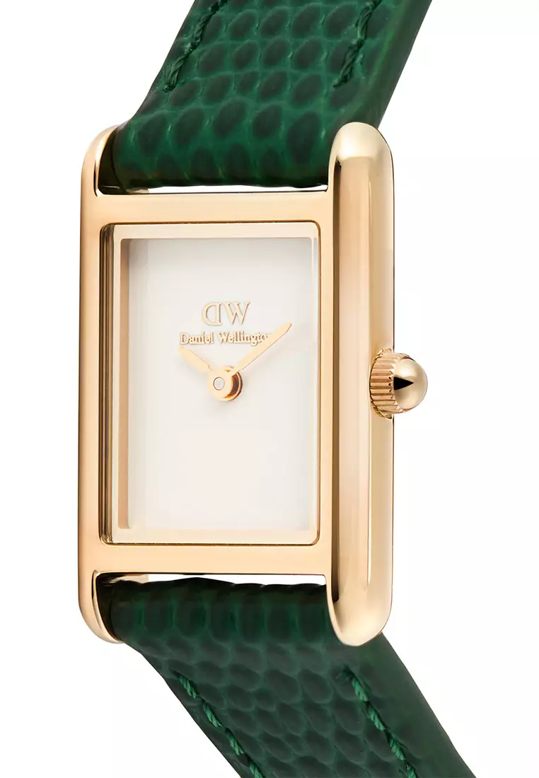 Bound Mini Green Lizard White Rose Gold - Women Watch Stainless Steel Leather Strap watch DW Official Authentic Original jam tanggan perempuan DW jam tangan