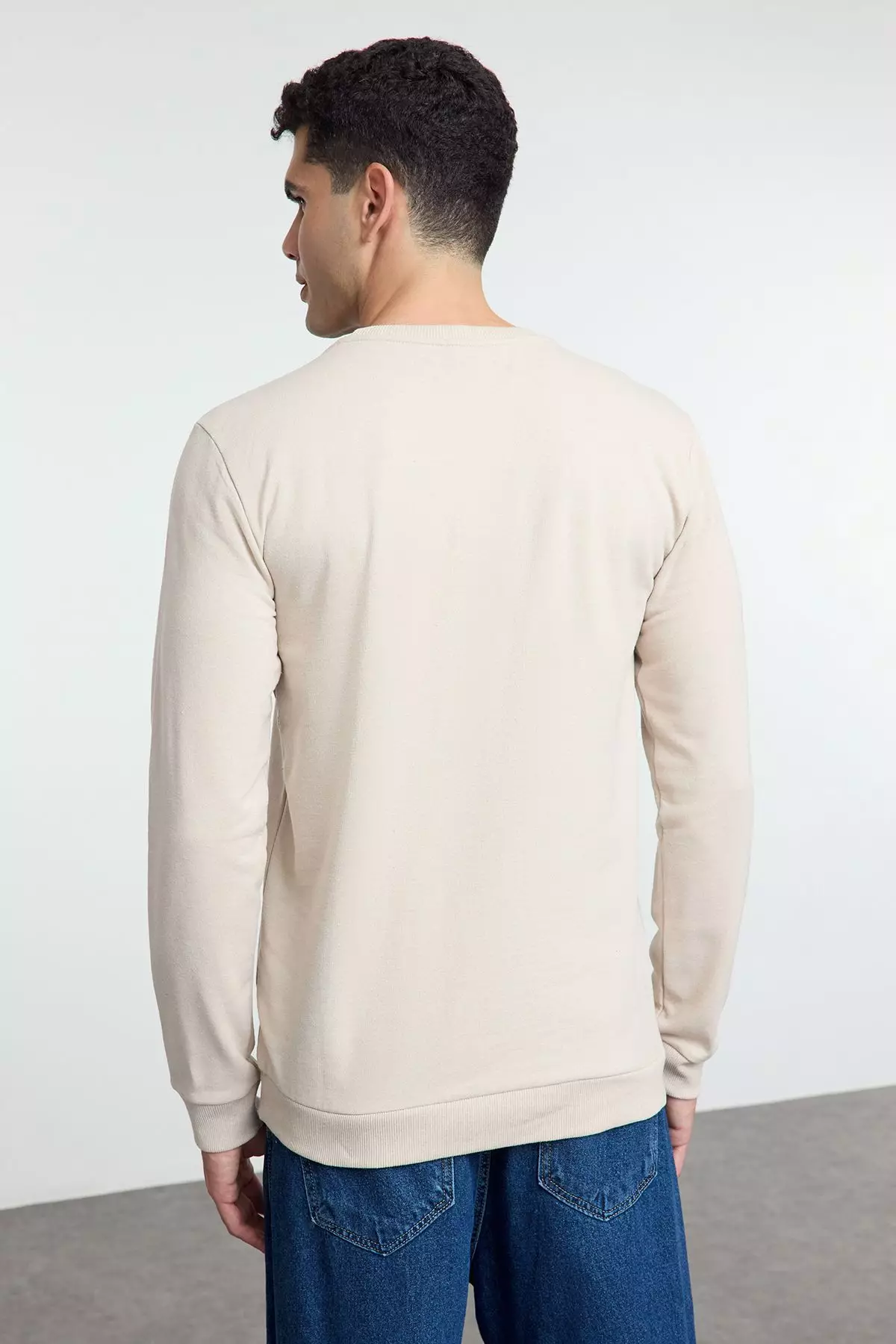 Stone Regular/Normal Cut Crew Neck Etamine Animal Embroidered Sweatshirt TMNAW25SW00158