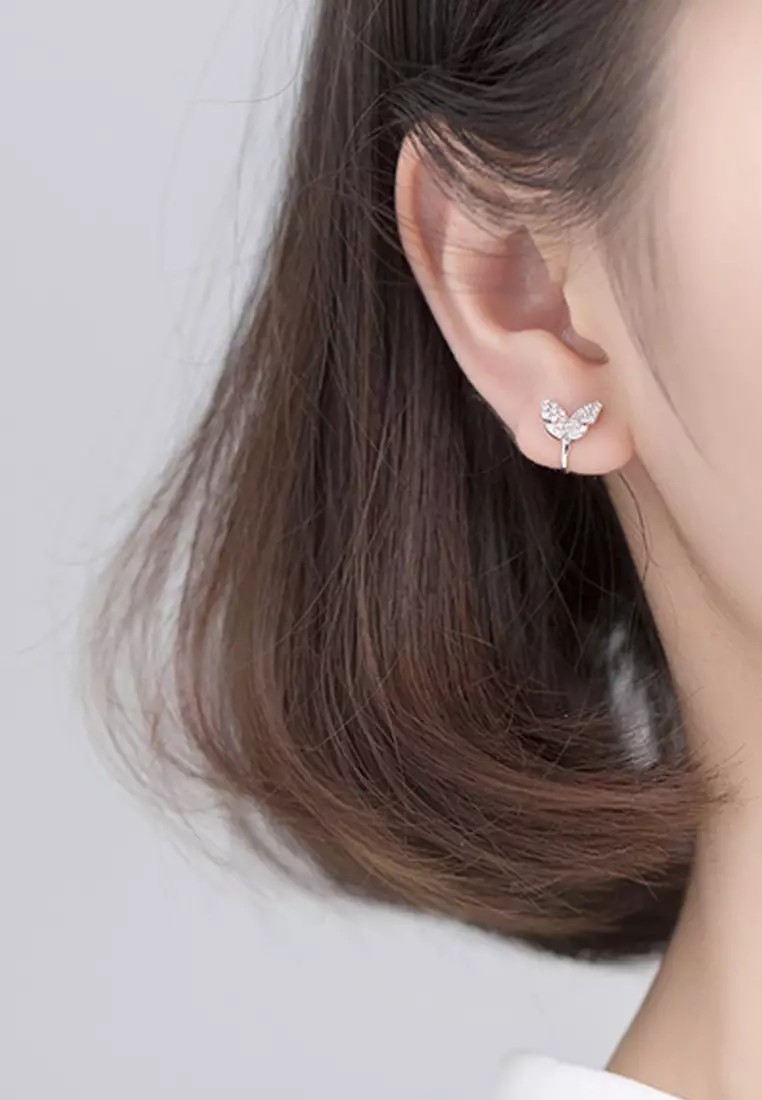 925 Silver Zircon Butterfly Ear Cuff JW AR-G5386