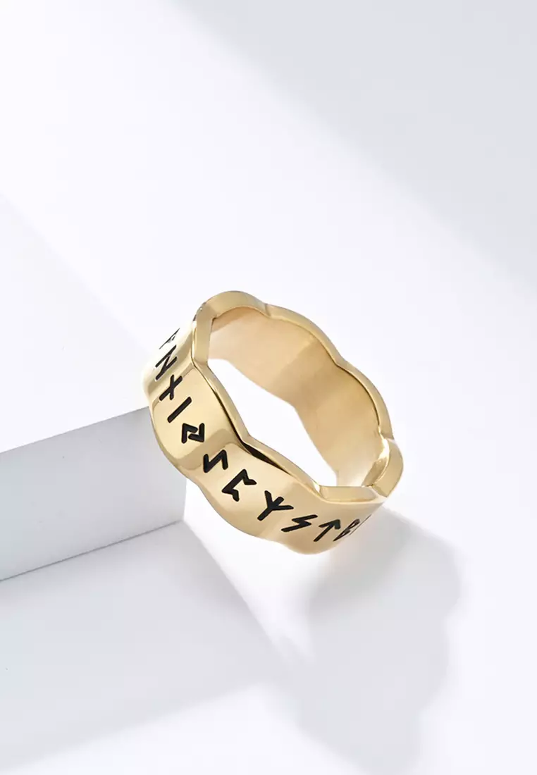 Titanium Steel Runes Ring JW QF-JZ822