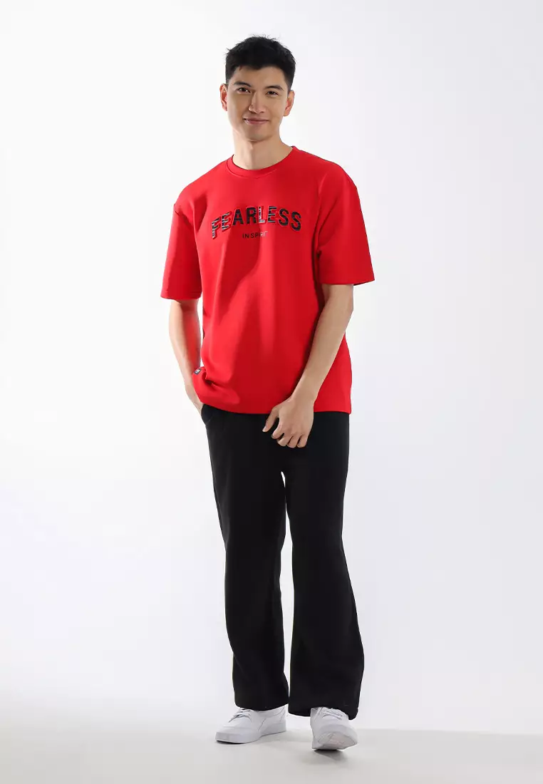 Forest Oversized Heavy Weight 300gsm Modal Cotton Short Sleeve T Shirt Men - 24088-51Red