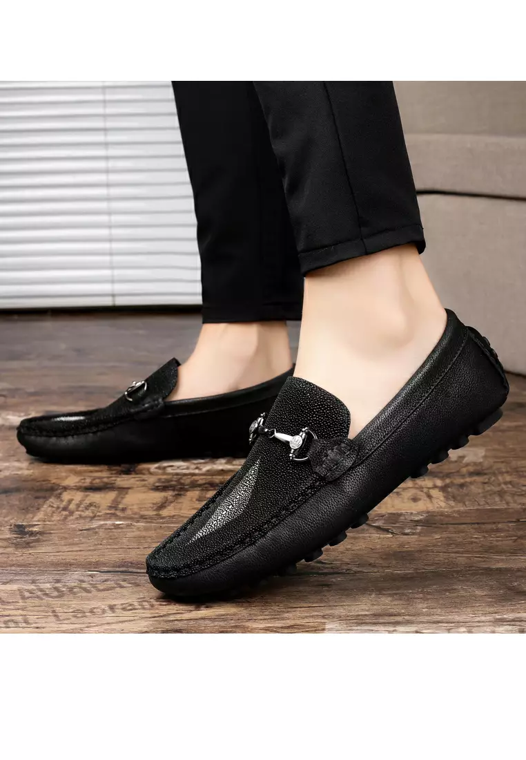 Embossed Cowhide Loafers & Boat Shoes YY9705