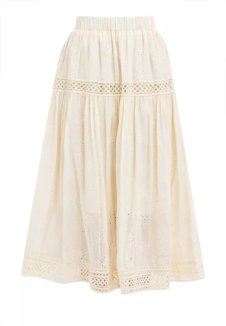 Eyelet Long Skirt