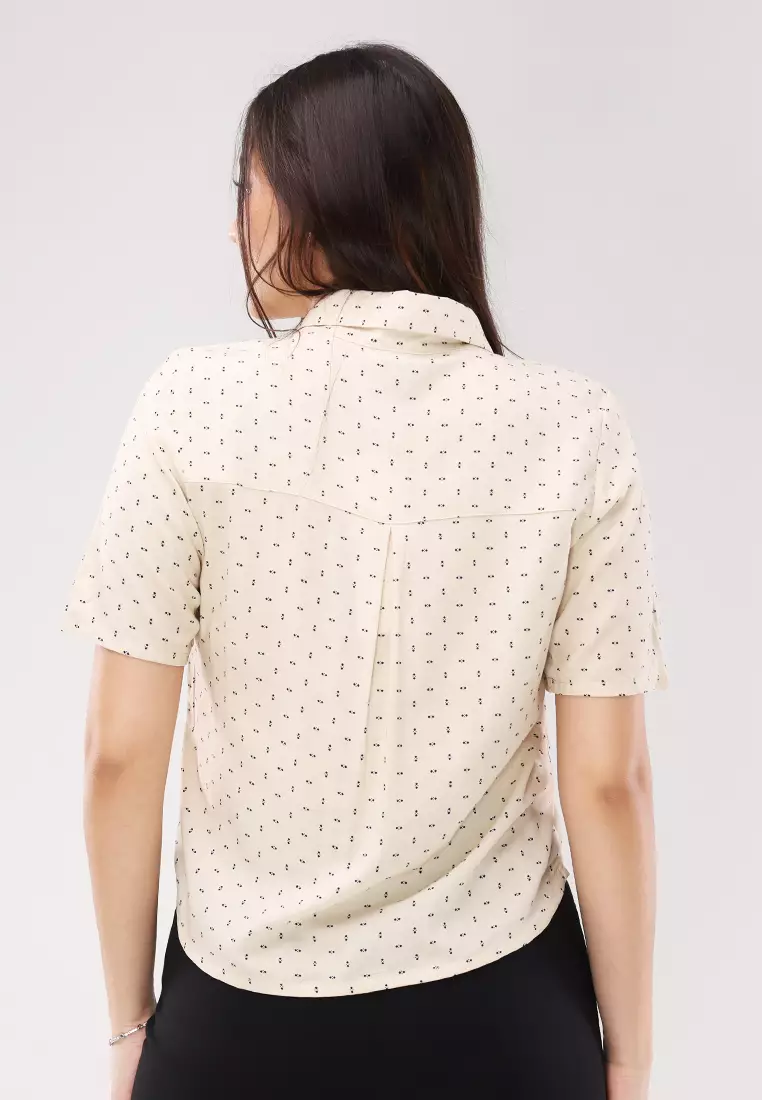 Woven Printed Rayon Short Sleeves Blouse
