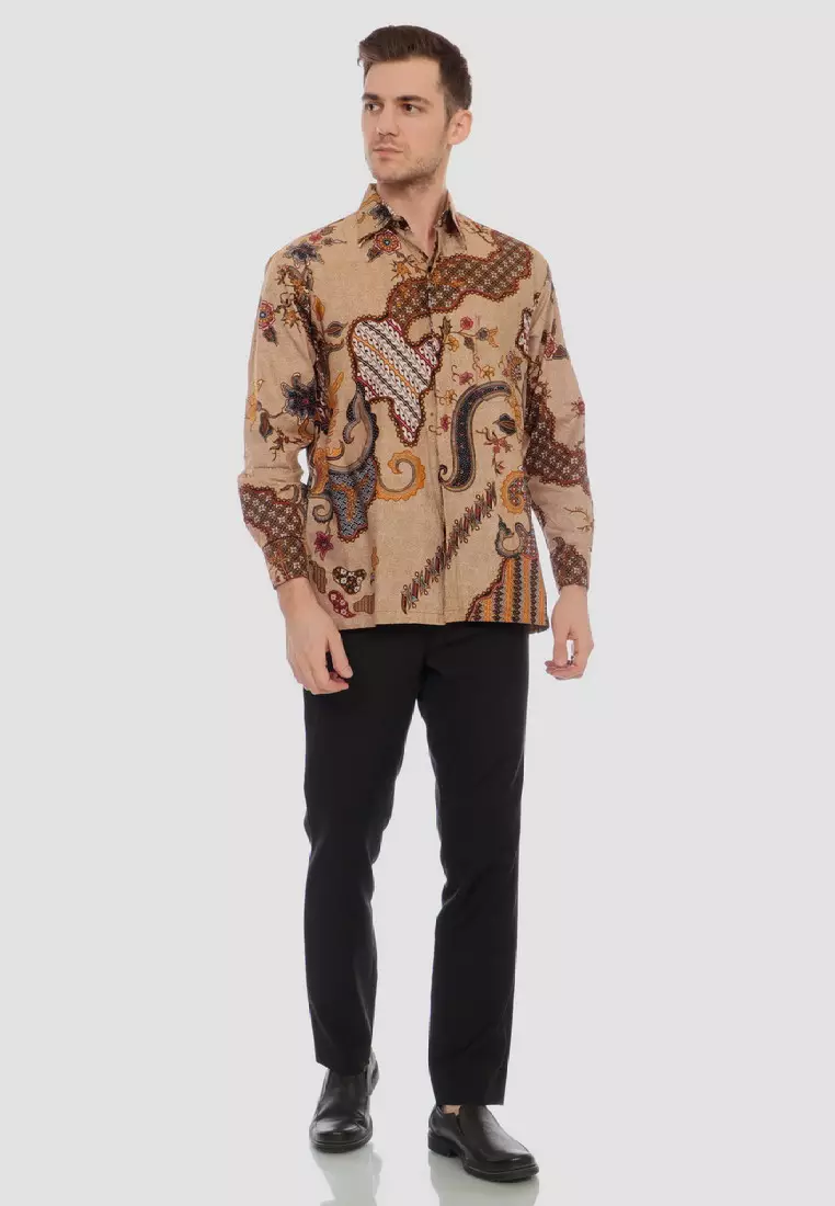 Kemeja Batik Pria Premium Slimfit Elegant Modern Lengan Panjang Cakra