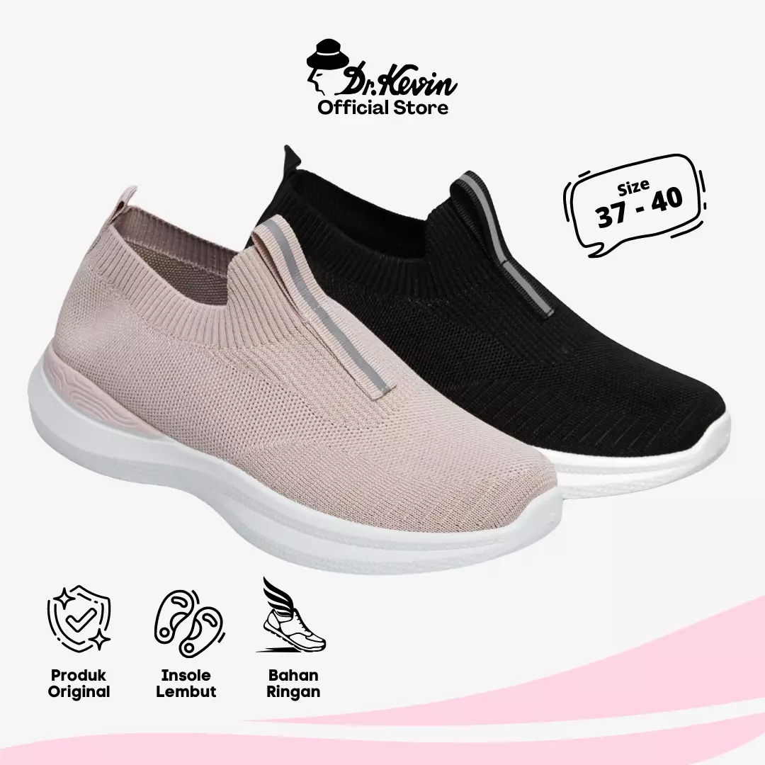 Dr. Kevin Sepatu Olahraga Sport Wanita Sneakers Rajut Slip On 589-070