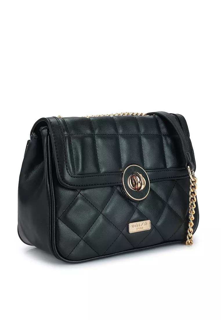 Metal lock quilted sale crossbody chain bag