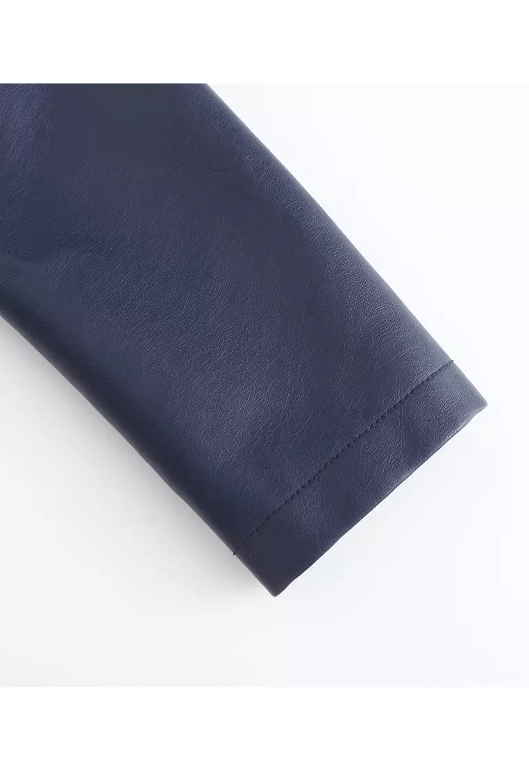 Cropped Faux Leather Jacket AD-D25