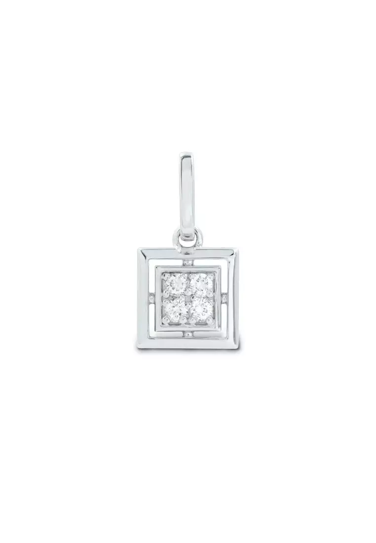 Diamondtalk White Gold Boxful Of Glimmer Diamond Pendant Pdt00025-a01