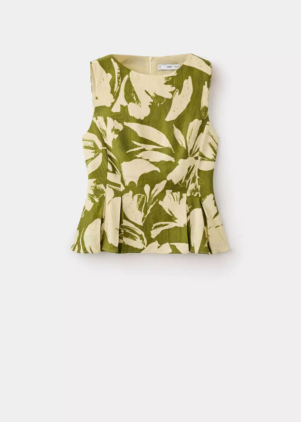 Atasan peplum dengan detail lipit