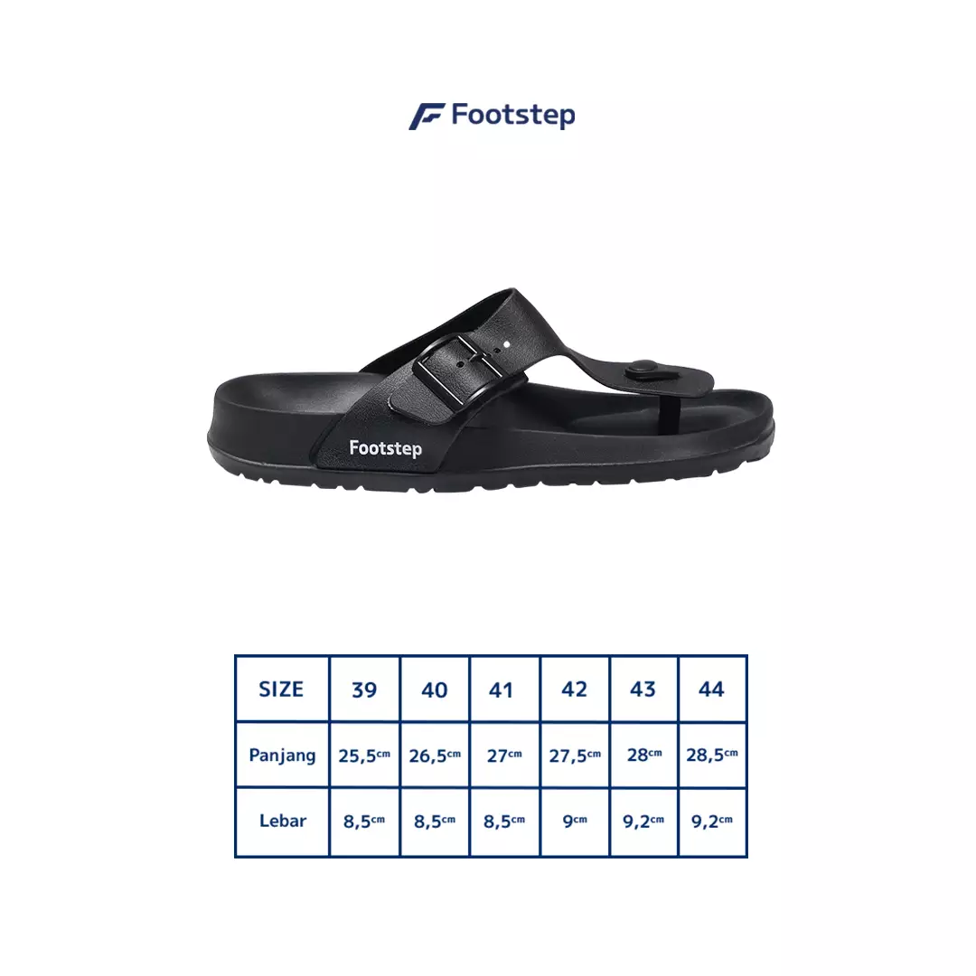 Sandal Pria Slide Footstep Footwear Aruna Black