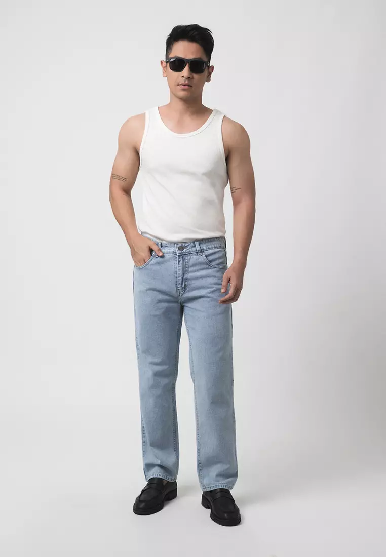 Straight Slim Fit Premium Jeans - Light Indigo