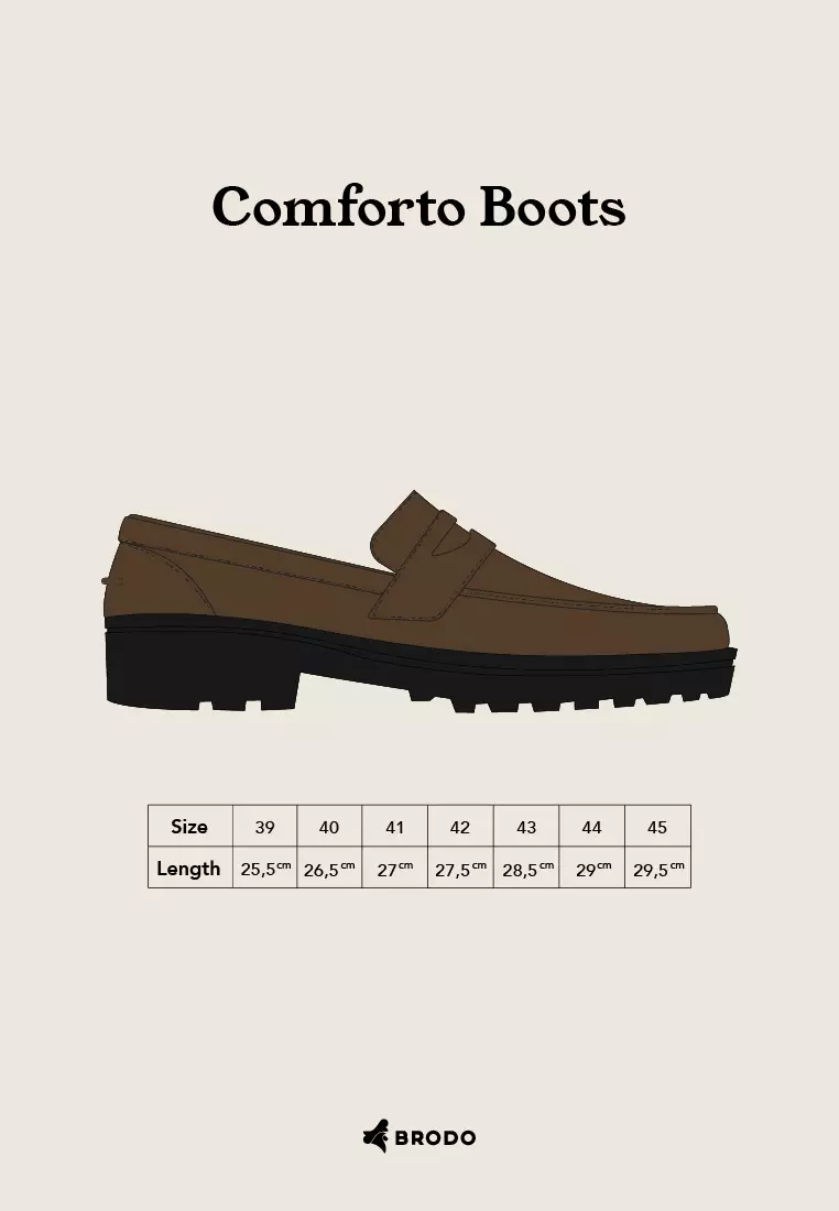 BRODO - Sepatu Comforto Boots Full Black