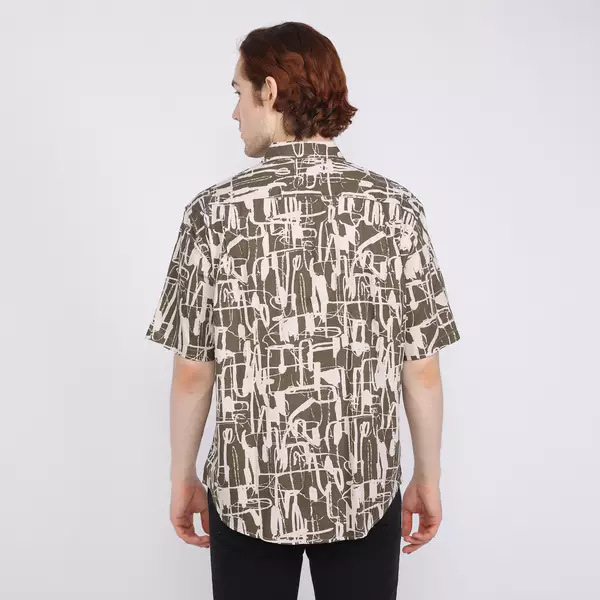 LARUSSO Big Size Resort Abstract Print Shirt Relaxed Fit Lengan Pendek - Jarvis