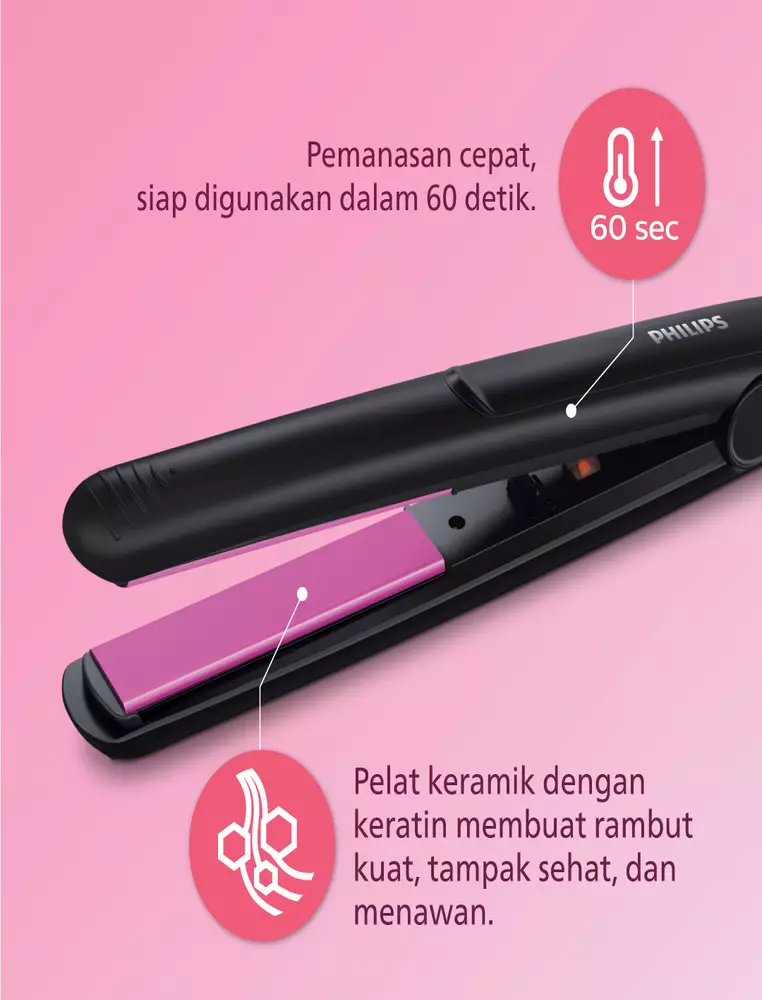 Philips Beauty Set - Hair Dryer HP8126/02 + Straightener HP8401/00 Catokan Ungu