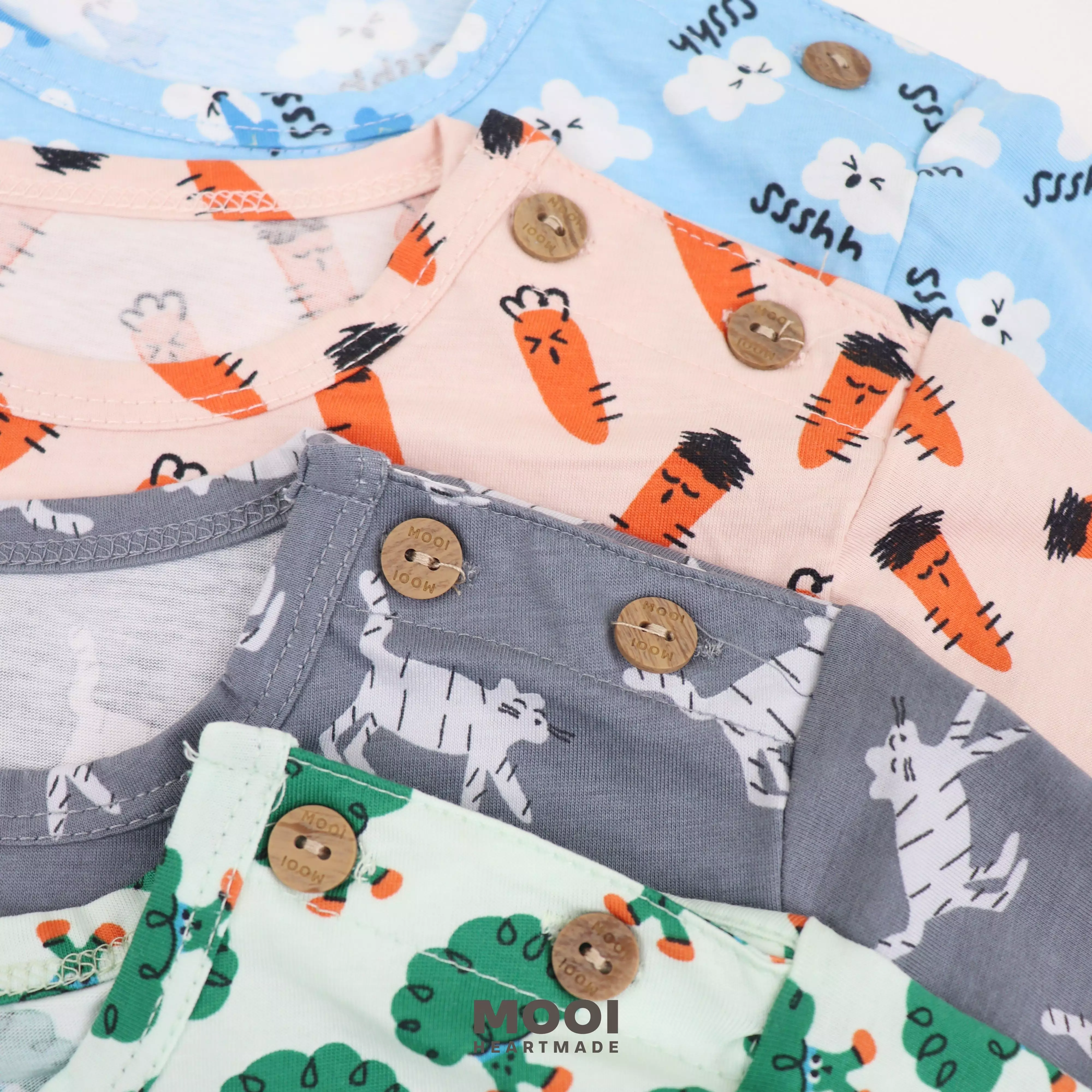 Mooi Setelan Piyama Anak Mikio Pajamas Set Print - Spring Green