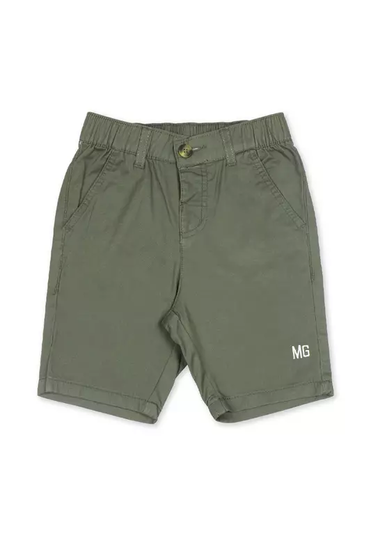Boys Twill Jogger Short With Embro Details