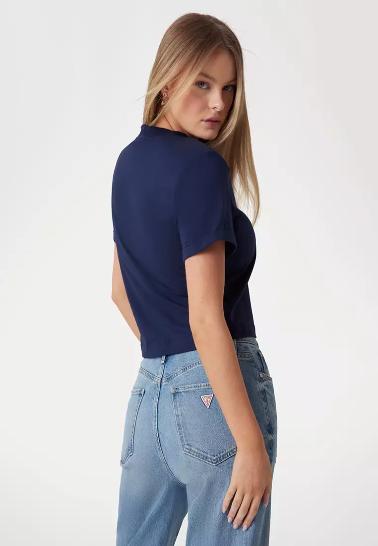 Metal Logo Cropped Tee