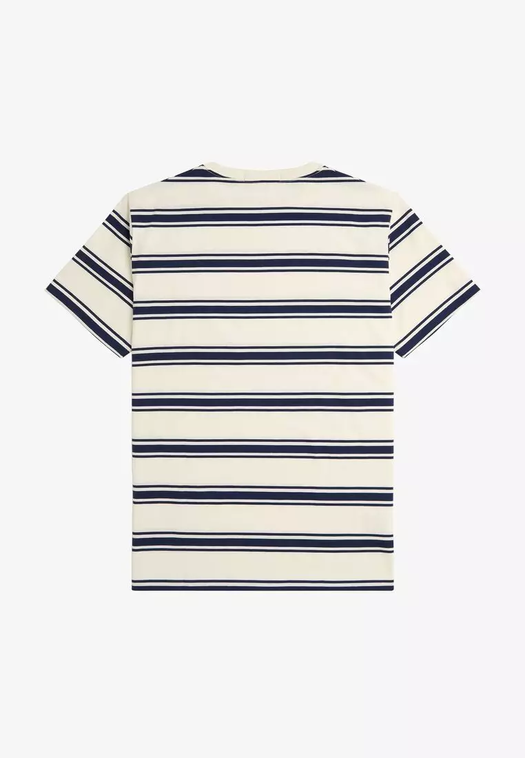 即発 フレッドペリー ファインストライプTシャツ M9851 ECRU半袖 FRED PERRY(フレッドペリー)Fine Stripe T-Shirt ファイン