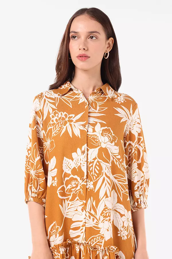 Minimal Diane Dress Mustard Warna Mustard