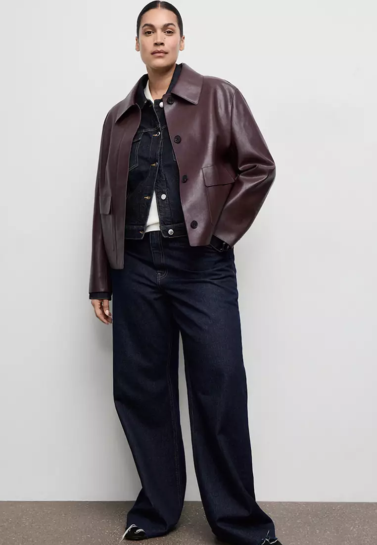 Faux-Leather Jacket With Pockets