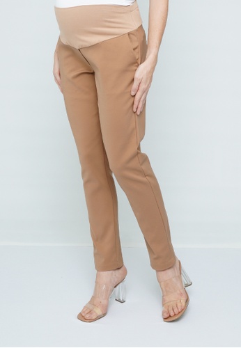 9months Maternity Khaki Maternity Demi Panel Straight Leg Pants 2023 | Buy  9months Maternity Online | ZALORA Hong Kong