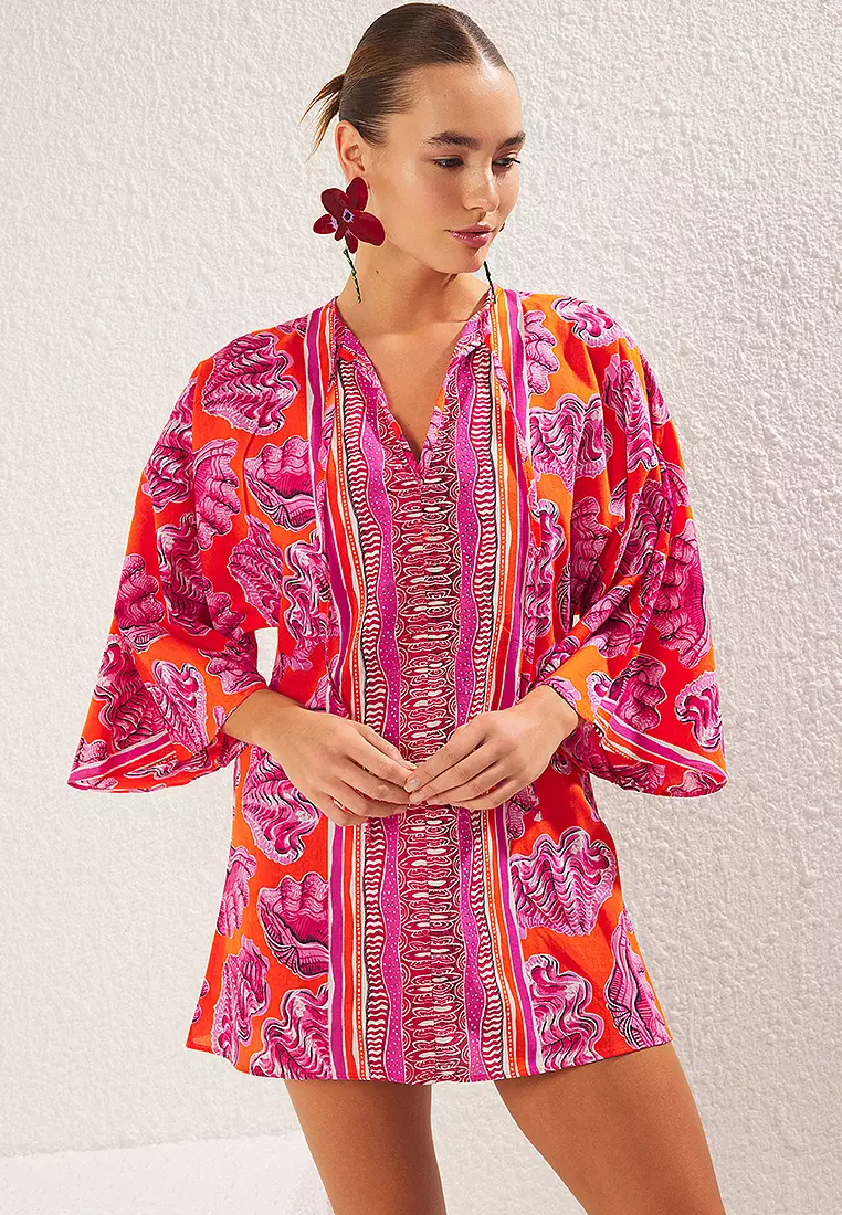 Underwater Patterned Weaving Beach Dress