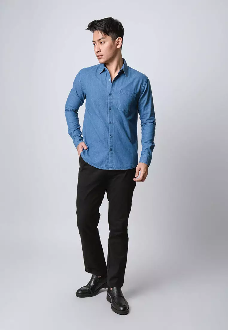 Space Blue Denim Shirt LS