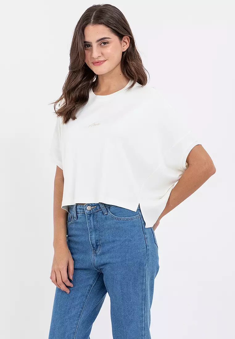 Ladies Brand Logo Oversized Tee