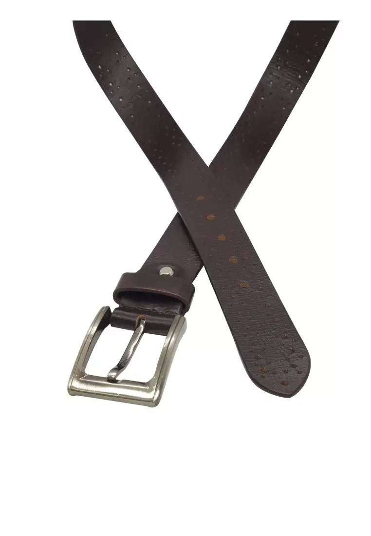 Brown Casual Leather Belt Men - Full Grain Leather Belt For Jean Brown 38mm- BLC28