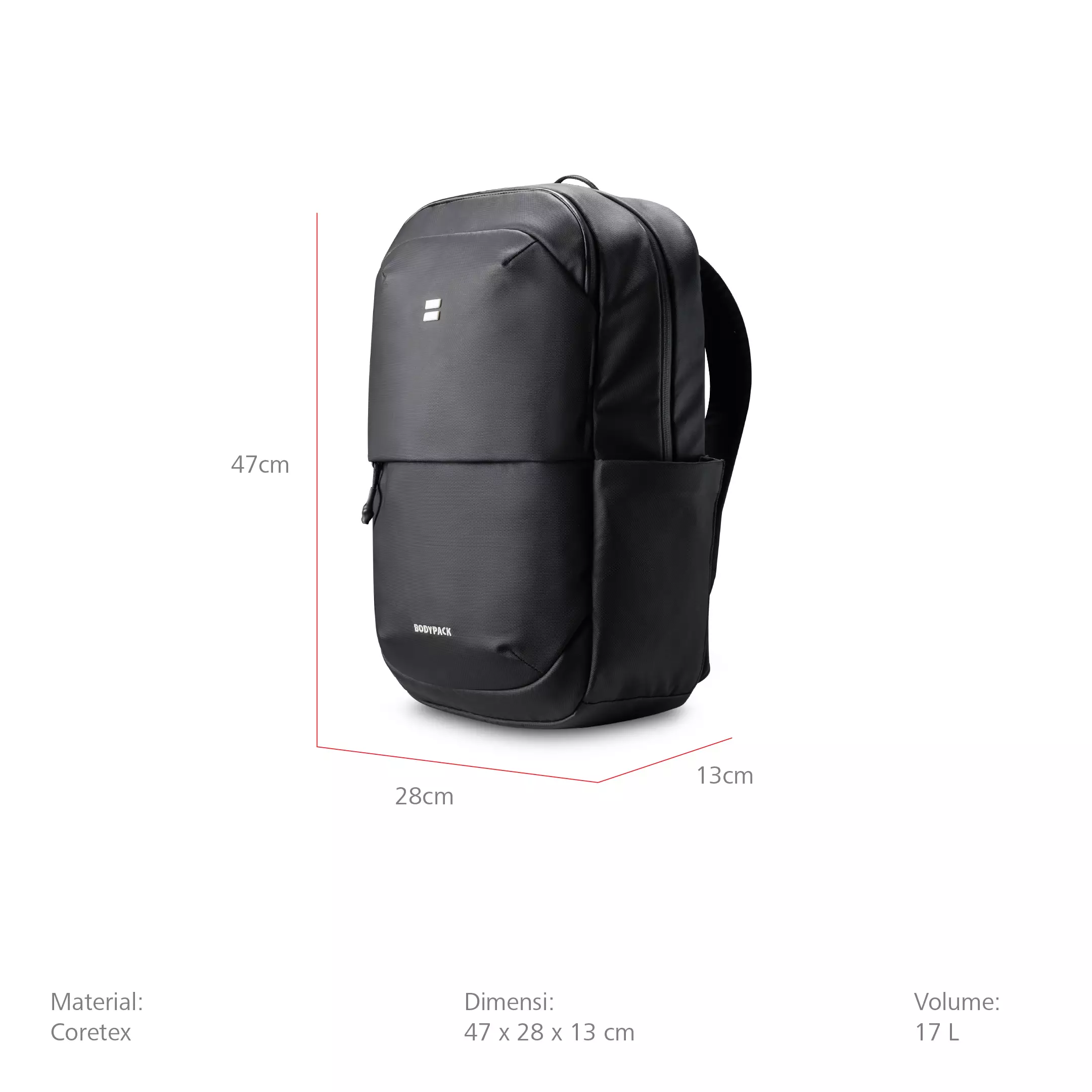 Winston Laptop Backpack 15 Inch Tas Ransel Kerja Kuliah Sekolah Durable Tahan Lama 7 L - Hitam