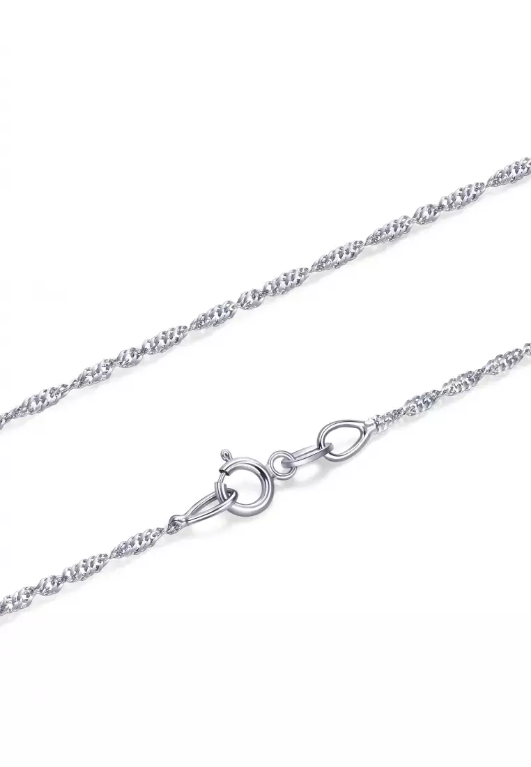 18K White Gold Rope Chain Necklace for Women 03818N