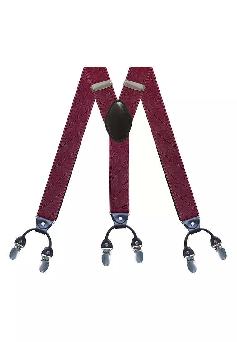 Men's Adjustable Elastic 6 Clips Suspenders