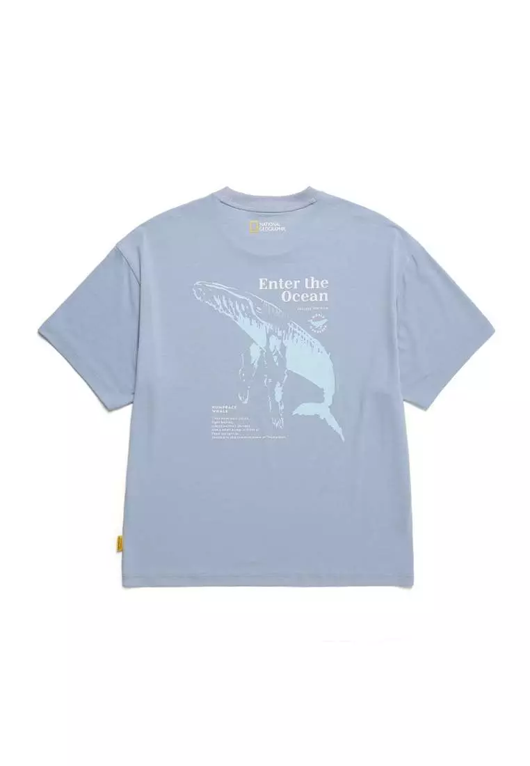 【NATIONAL GEOGRAPHIC】UNI DRYSIL STINGRAY T-SHIRT★男女共用 網上選購National Geographic 男女同款Drysil圖案短袖T恤2025