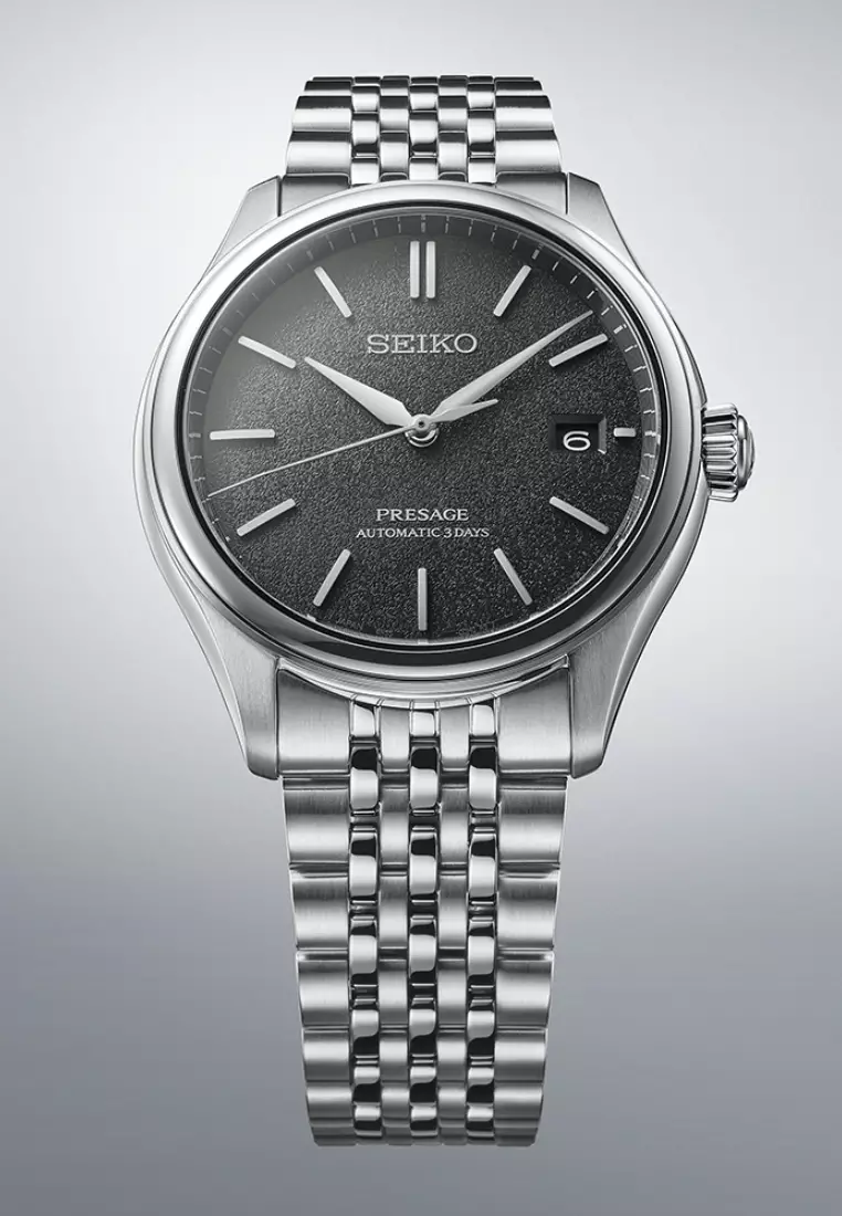 Seiko Presage Classic Series Date Display ‘Sensaicha’ Grey Green Dial Stainless Steel Band Automatic Watch SPB465J1