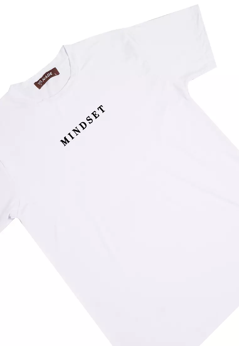 NTD99 Kaos Gym Stretch Nade "mindset" putih