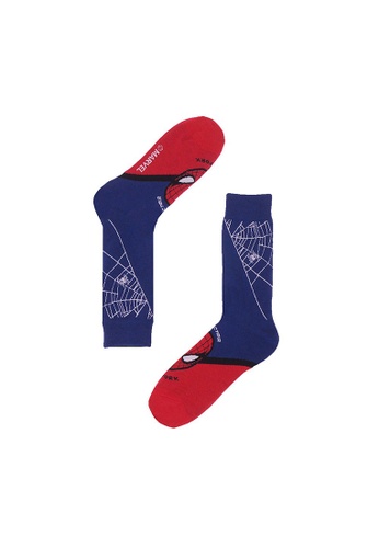 Flatss & Heelss by Rad Russel blue Rad Russel Spider-Man Men Crew Socks 92E06AA68789D4GS_1