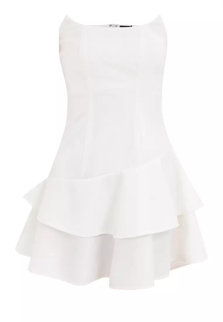 Delany Scoop Neckline Two-tiered Mini Dress