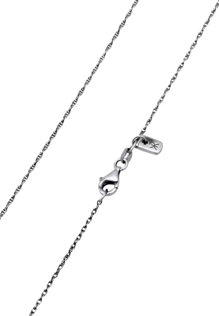 EXCLUSIVE Kalung Perhiasan Perak 925 Pria Cross Twisted Link Chain