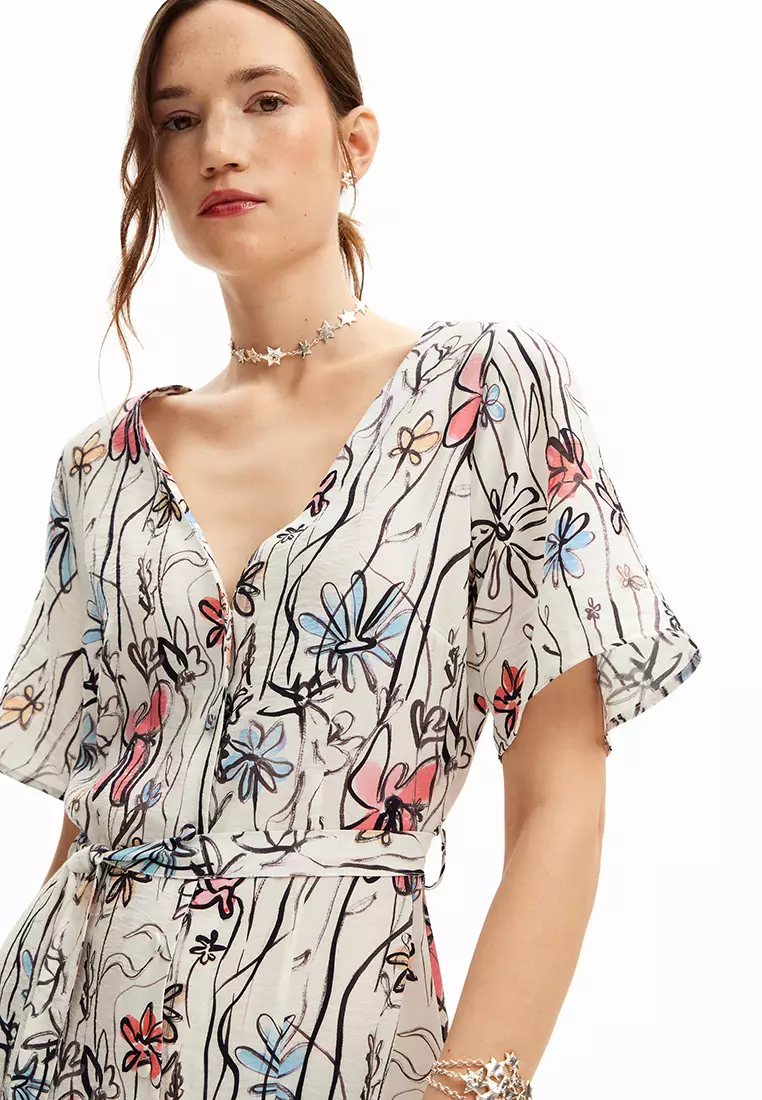 Desigual Woman Flowers Midi Dress.