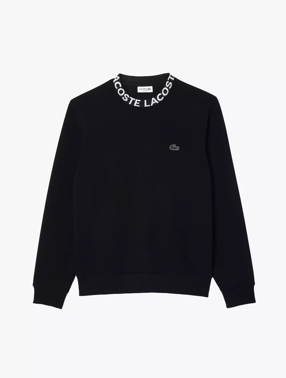 Logo Jacquard Collar Double Face Sweatshirt - Black